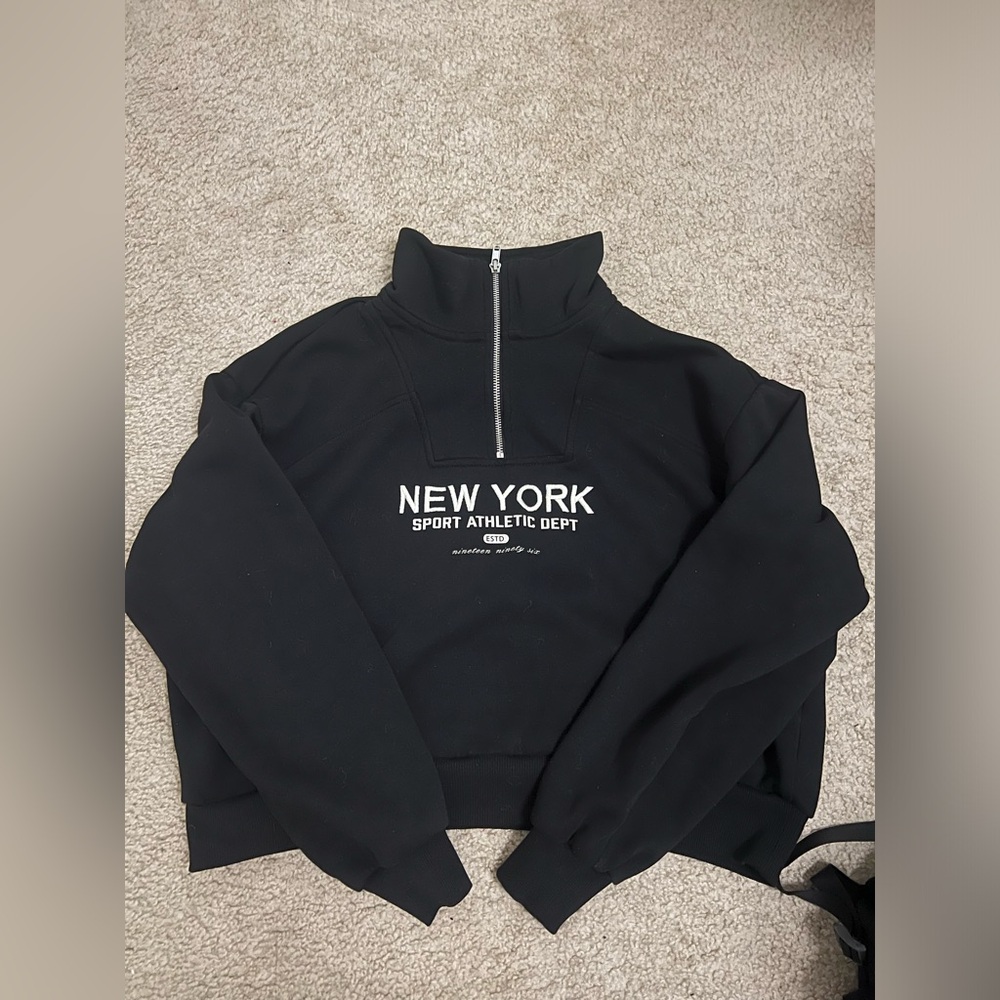 H&M oversize black quarter zip